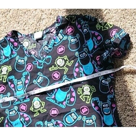 Disney Scrub Shirt Front Pockets - Monsters Inc Medium EUC - Picture 4 of 6